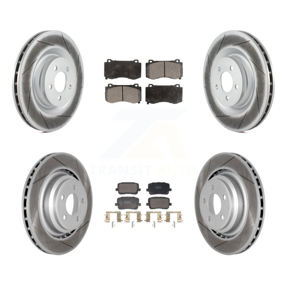 Front Rear Coated Disc Brake Rotors And Semi-Metallic Pads Kit For Dodge Charger KGF-103122