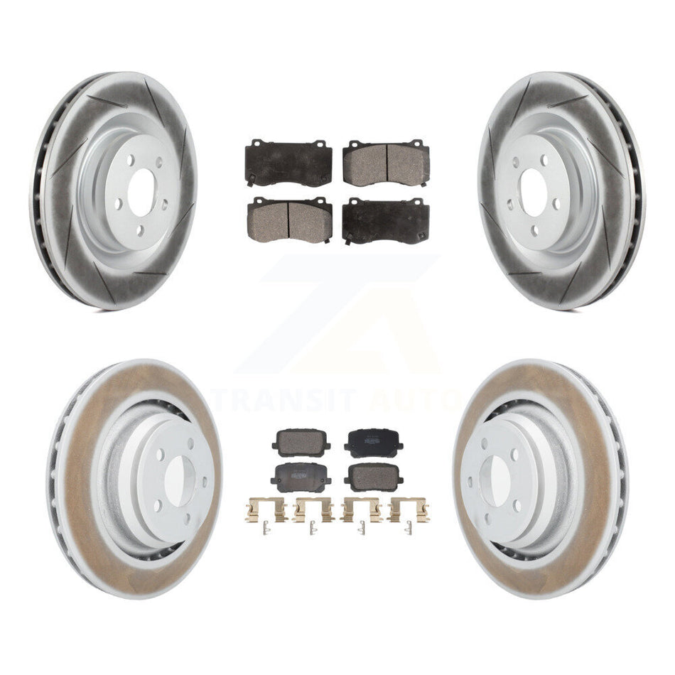 Front Rear Coated Disc Brake Rotors And Semi-Metallic Pads Kit For Dodge Charger KGF-103123