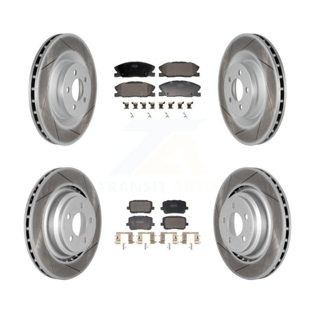 Front Rear Coated Disc Brake Rotors And Semi-Metallic Pads Kit For Dodge Charger KGF-103124