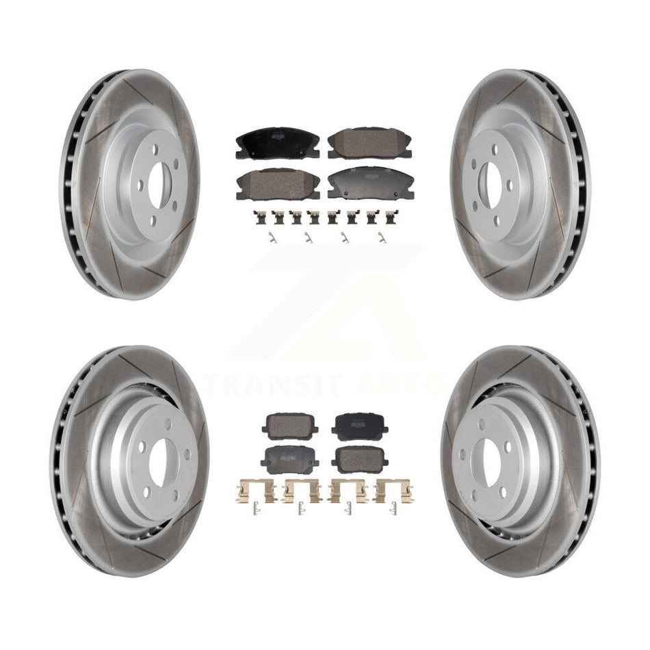Front Rear Coated Disc Brake Rotors And Semi-Metallic Pads Kit For Dodge Charger KGF-103124