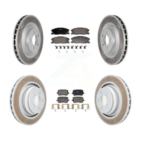 Front Rear Coated Disc Brake Rotors And Semi-Metallic Pads Kit For Dodge Charger KGF-103125