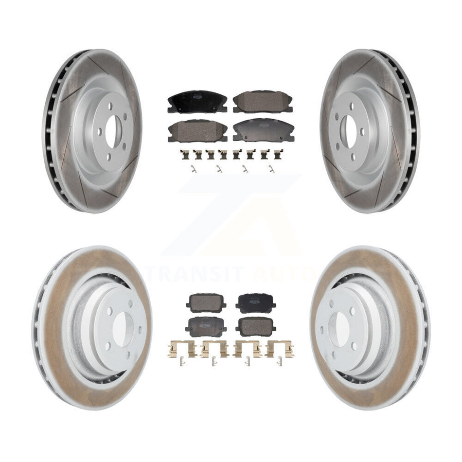 Front Rear Coated Disc Brake Rotors And Semi-Metallic Pads Kit For Dodge Charger KGF-103125