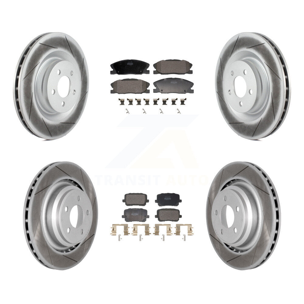 Front Rear Coated Disc Brake Rotors And Semi-Metallic Pads Kit For Dodge Charger KGF-103126