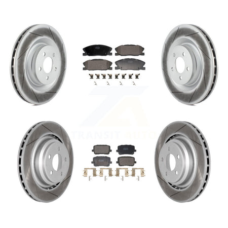Front Rear Coated Disc Brake Rotors And Semi-Metallic Pads Kit For Dodge Charger KGF-103126