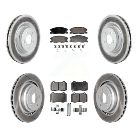 Front Rear Coated Disc Brake Rotors And Semi-Metallic Pads Kit For Dodge Charger KGF-103130