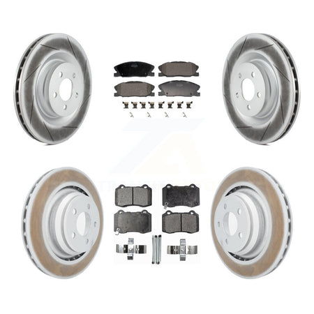 Front Rear Coated Disc Brake Rotors And Semi-Metallic Pads Kit For Dodge Charger KGF-103131