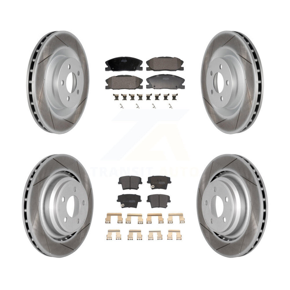 Front Rear Coated Disc Brake Rotors And Semi-Metallic Pads Kit For Dodge Charger KGF-103132