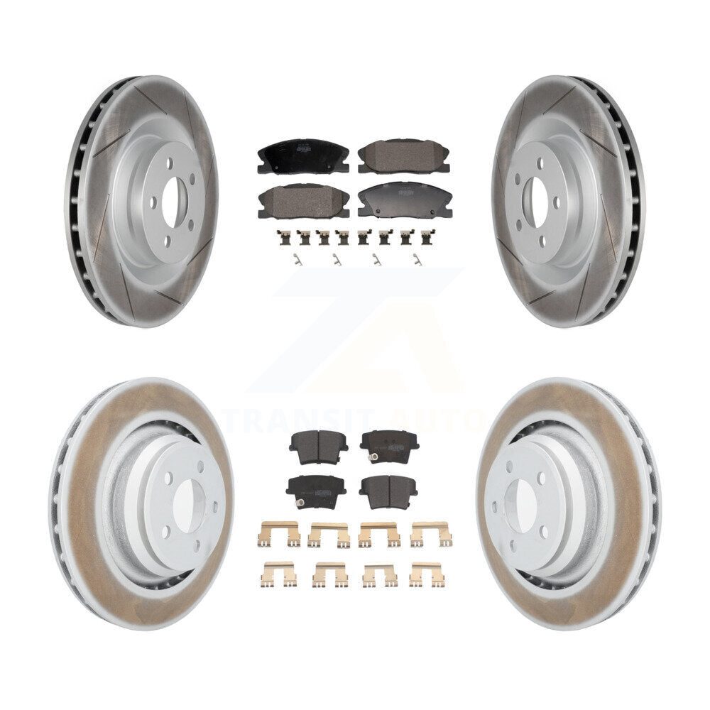 Front Rear Coated Disc Brake Rotors And Semi-Metallic Pads Kit For Dodge Charger KGF-103133