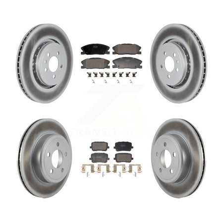 Front Rear Coated Brake Rotor Semi-Metallic Pad Kit For 17-18 Dodge Charger RWD with 5.7L KGF-103141