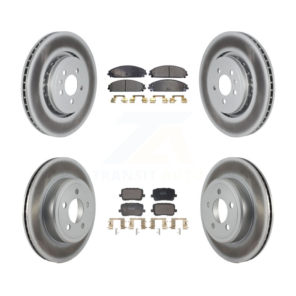 Front Rear Coated Brake Rotor Semi-Metallic Pad Kit For 17-18 Dodge Charger RWD with 5.7L KGF-103142