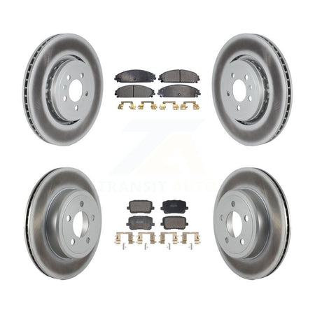 Front Rear Coated Brake Rotor Semi-Metallic Pad Kit For 17-18 Dodge Charger RWD with 5.7L KGF-103142