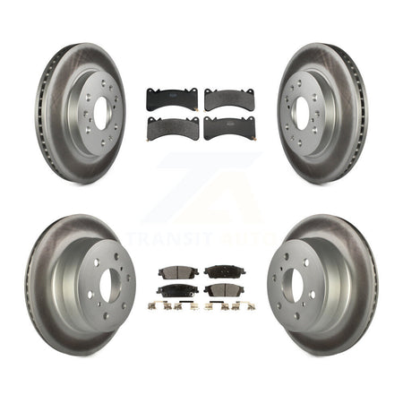 Front Rear Coat Brake Rotor Semi-Metallic Pad Kit For GMC Sierra 1500 Chevrolet Silverado KGF-103143