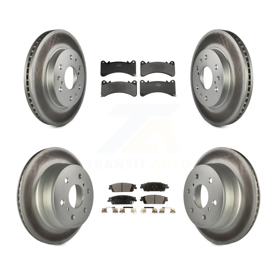 Front Rear Coat Brake Rotor Semi-Metallic Pad Kit For GMC Sierra 1500 Chevrolet Silverado KGF-103143