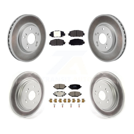 Front Rear Coated Disc Brake Rotors And Semi-Metallic Pad Kit For 2017-2021 Honda Clarity KGF-103145