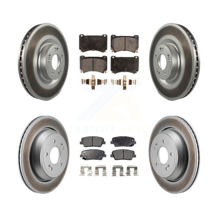 Front Rear Coated Disc Brake Rotors And Semi-Metallic Pads Kit For 2011 Hyundai Equus KGF-103146