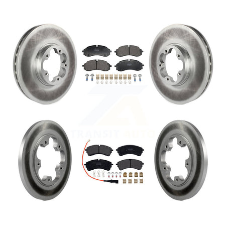 Front Rear Coated Brake Rotors Semi-Metallic Pad Kit For Ford Transit-250 Transit-350 RWD KGF-103150