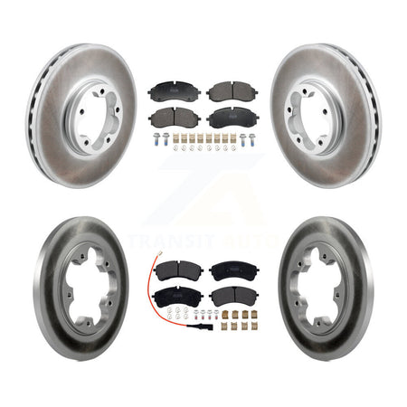 Front Rear Coated Brake Rotors Semi-Metallic Pad Kit For Ford Transit-250 Transit-350 RWD KGF-103151