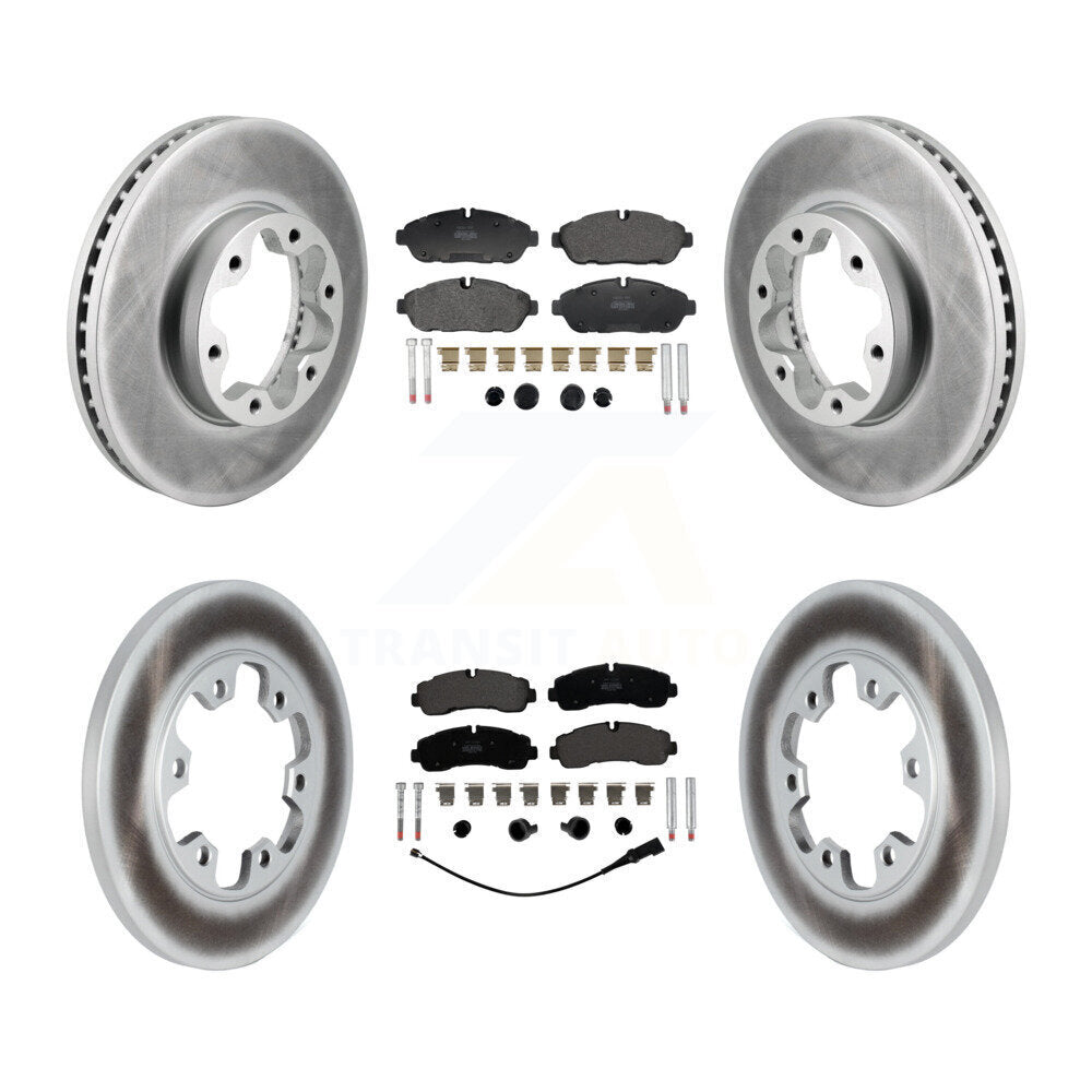 Front Rear Coat Brake Rotors Semi-Metallic Pad Kit For Ford Transit-350 With 6 Lug Wheels KGF-103152