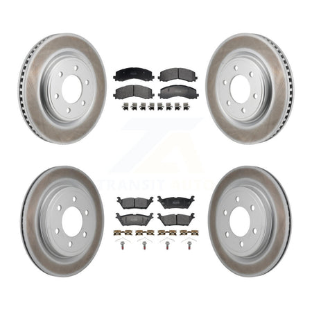 Front Rear Coat Disc Brake Rotors Semi-Metallic Pad Kit For Ford F-150 Expedition Lincoln KGF-103157