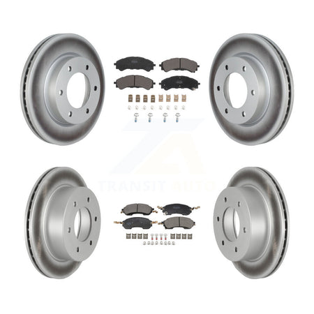 Front Rear Coated Disc Brake Rotors And Semi-Metallic Pads Kit For Ford Bronco KGF-103159