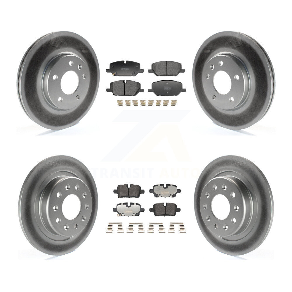 Front Rear Coated Disc Brake Rotors And Semi-Metallic Pads Kit For GMC Terrain KGF-103162