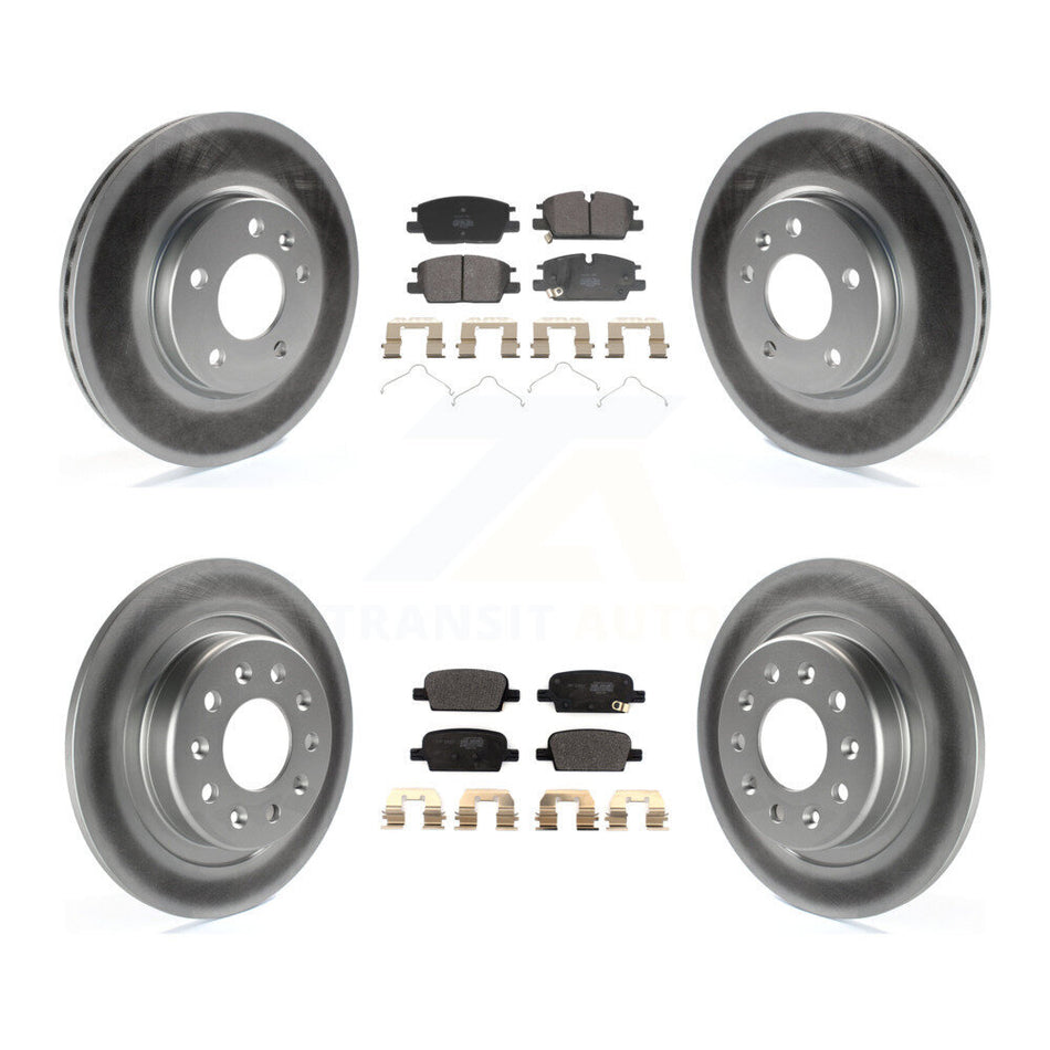 Front Rear Coated Disc Brake Rotors And Semi-Metallic Pads Kit For Chevrolet Malibu KGF-103163