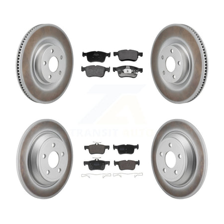 Front Rear Coated Disc Brake Rotors And Semi-Metallic Pad Kit For 2022-2023 Ford Maverick KGF-103172