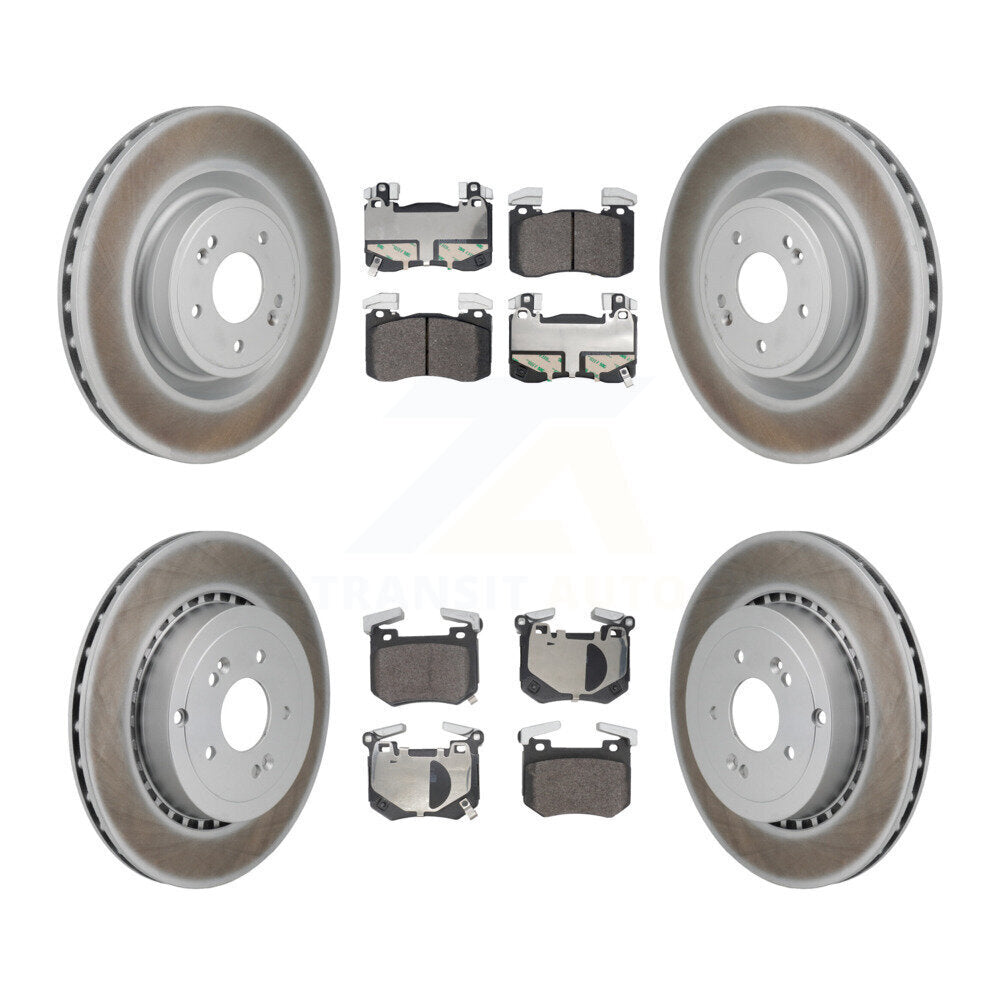 Front Rear Coated Disc Brake Rotors And Semi-Metallic Pad Kit For Kia Stinger Genesis G70 KGF-103173