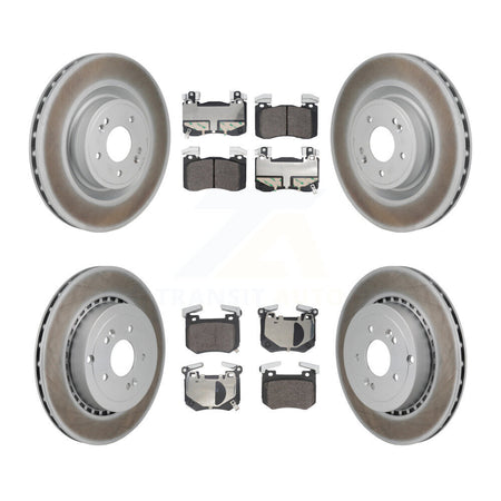 Front Rear Coated Disc Brake Rotors And Semi-Metallic Pad Kit For Kia Stinger Genesis G70 KGF-103173
