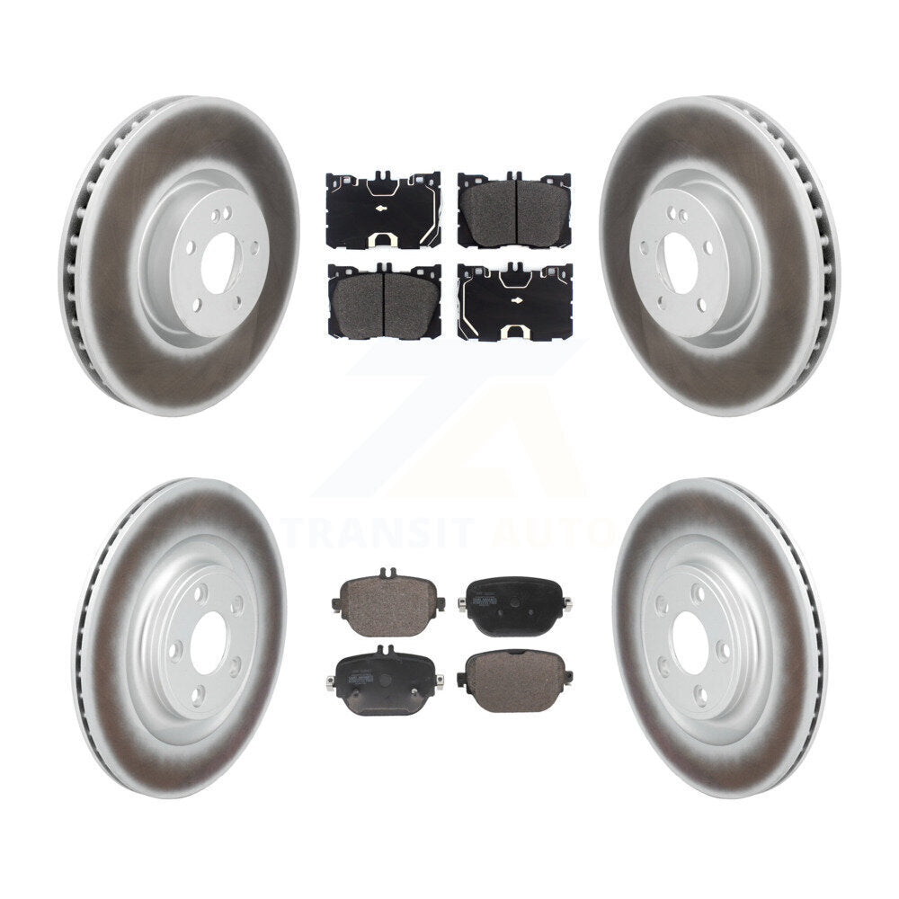 Front Rear Coated Brake Rotor & Semi-Metallic Pad Kit For Mercedes-Benz E400 E450 E43 AMG KGF-103176