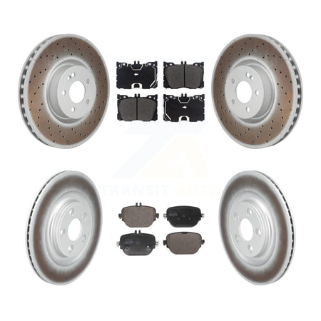 Front Rear Coated Brake Rotor & Semi-Metallic Pad Kit For Mercedes-Benz E400 E450 E43 AMG KGF-103177