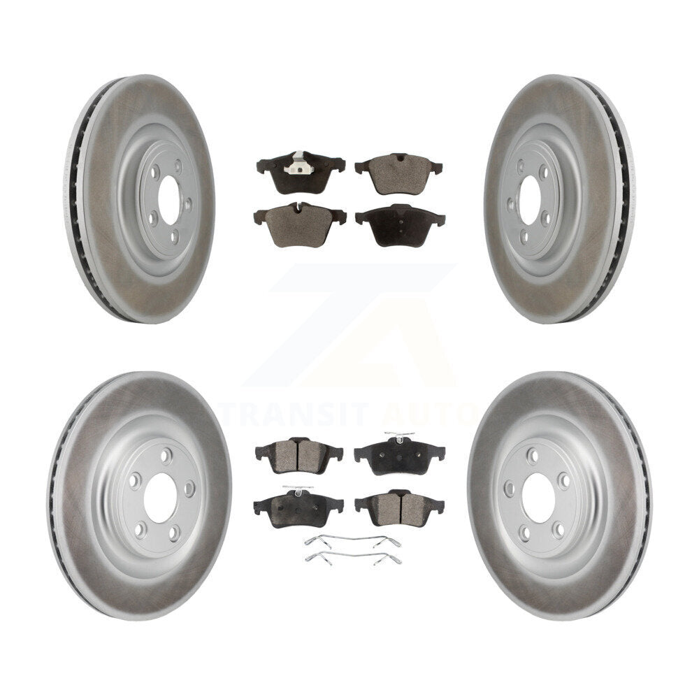 Front Rear Coat Brake Rotor Semi-Metallic Pad Kit For Jaguar XJ With Manual Parking KGF-103178