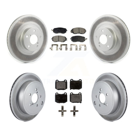 Front Rear Coat Brake Rotor Semi-Metallic Pad Kit For 17 Subaru BRZ Without Brembo Brakes KGF-103179