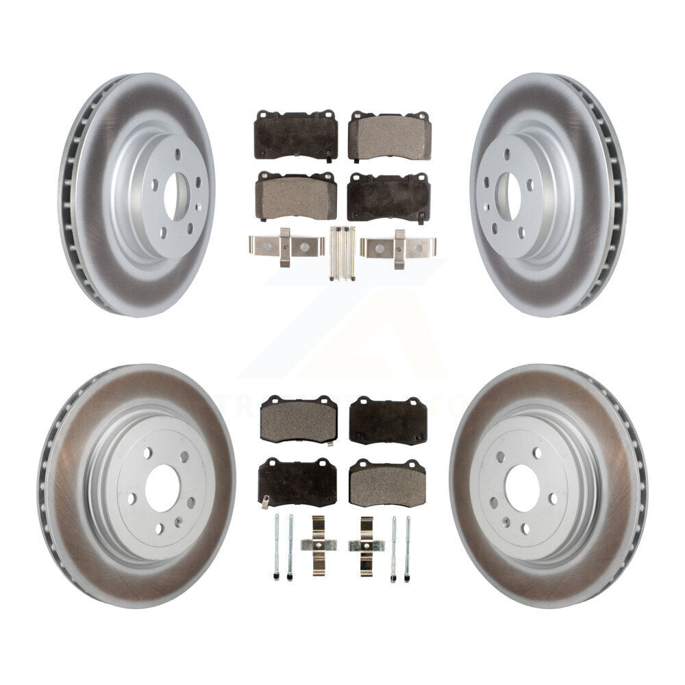 Front Rear Coated Disc Brake Rotors And Semi-Metallic Pads Kit For Tesla S KGF-103183