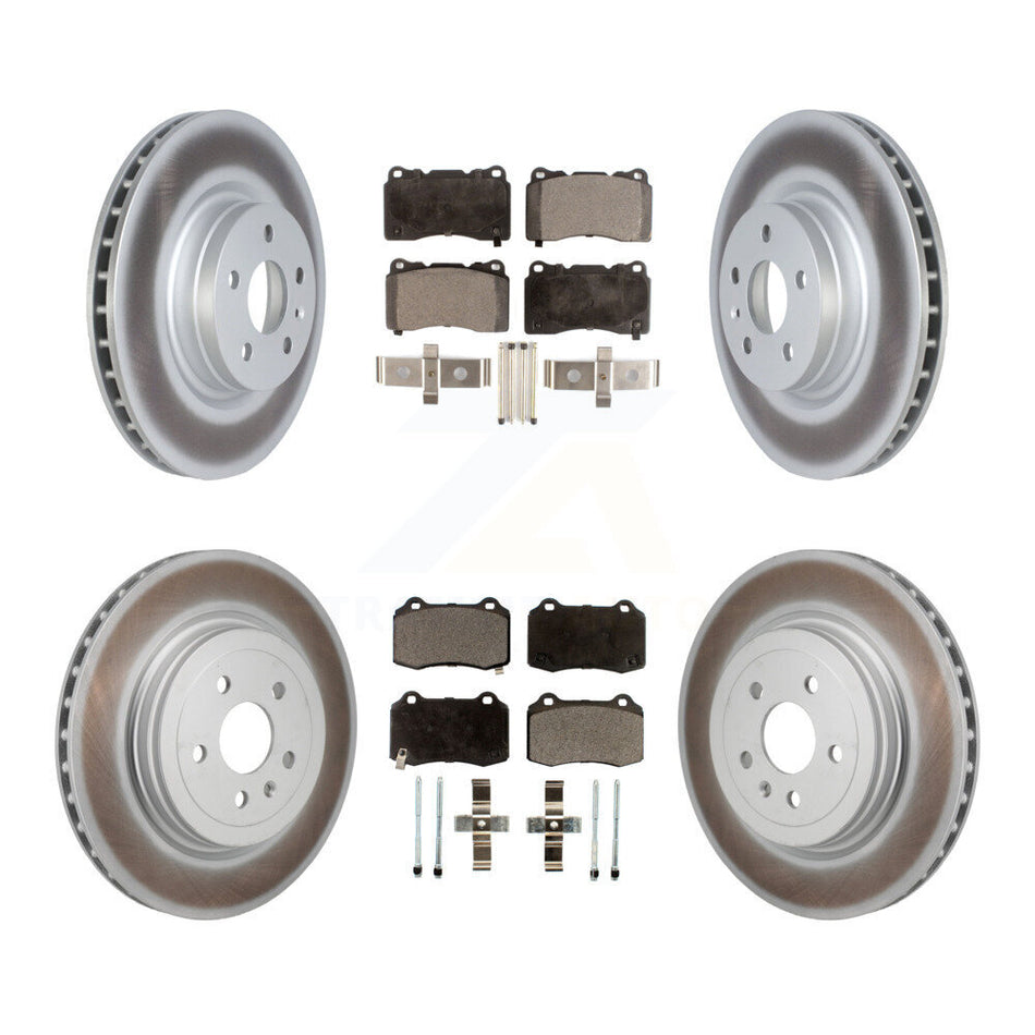 Front Rear Coated Disc Brake Rotors And Semi-Metallic Pads Kit For Tesla S KGF-103183