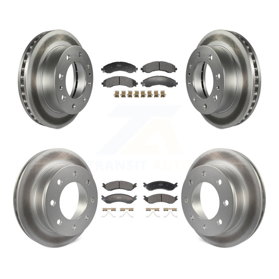 Front Rear Coated Brake Rotor Semi-Metallic Pad Kit For GMC Savana 2500 Chevrolet Express KGF-103185