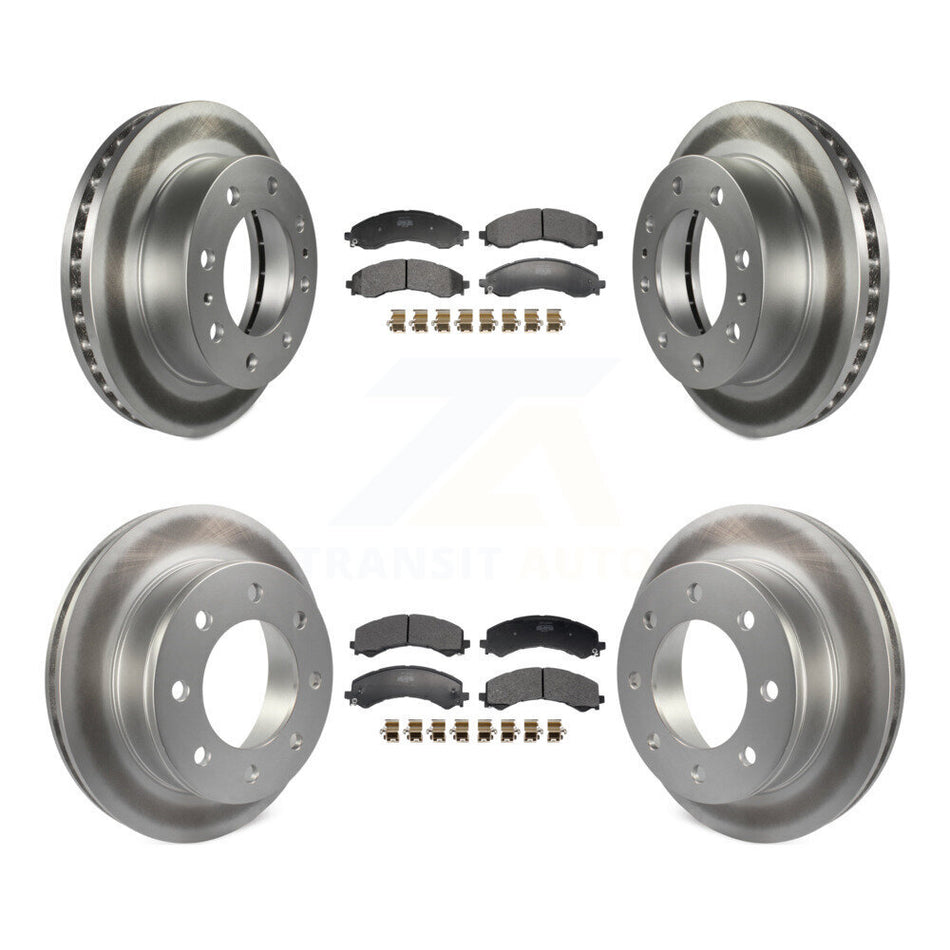 Front Rear Coated Brake Rotor Semi-Metallic Pad Kit For GMC Savana 2500 Chevrolet Express KGF-103186