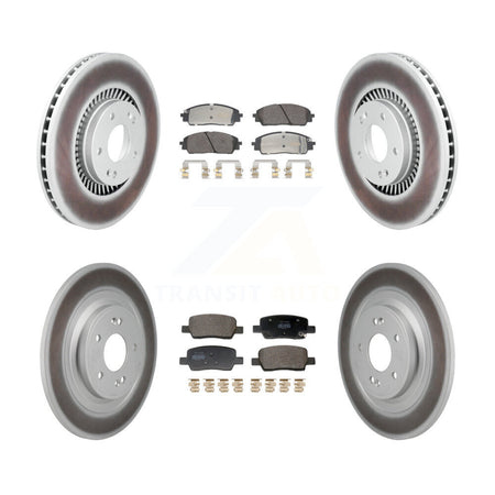 Front Rear Coated Disc Brake Rotors And Semi-Metallic Pads Kit For 2022-2024 Kia Carnival KGF-103188
