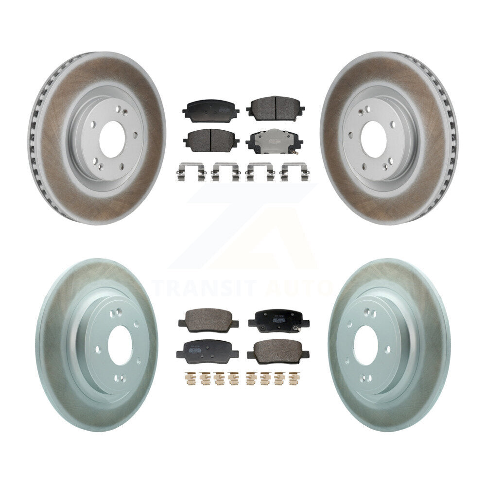 Front Rear Coated Disc Brake Rotor Semi-Metallic Pad Kit For Hyundai Santa Fe Kia Sorento KGF-103190