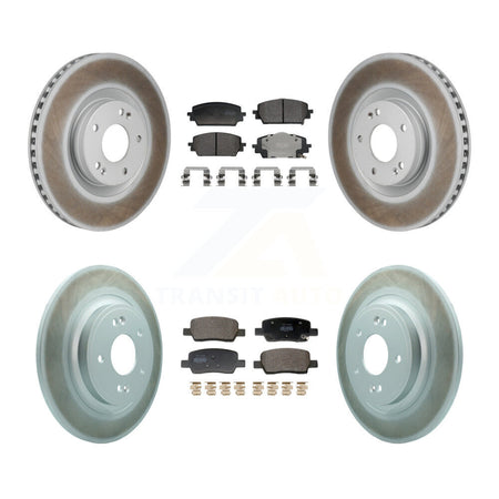 Front Rear Coated Disc Brake Rotor Semi-Metallic Pad Kit For Hyundai Santa Fe Kia Sorento KGF-103190