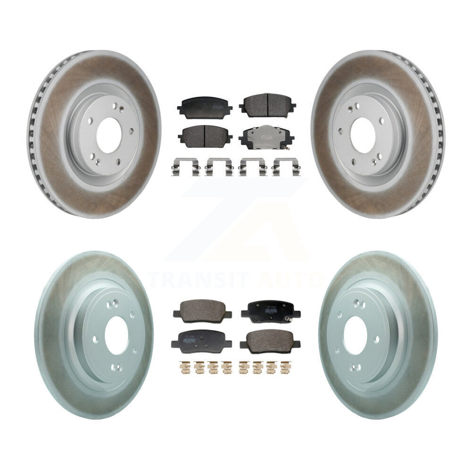 Front Rear Coated Disc Brake Rotor Semi-Metallic Pad Kit For Hyundai Santa Fe Kia Sorento KGF-103190