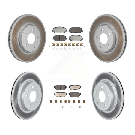 Front Rear Coated Disc Brake Rotors And Semi-Metallic Pads Kit For Nissan Rogue KGF-103192
