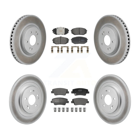 Front Rear Coated Disc Brake Rotors & Semi-Metallic Pad Kit For Hyundai Ioniq 5 Kia EV6 6 KGF-103196