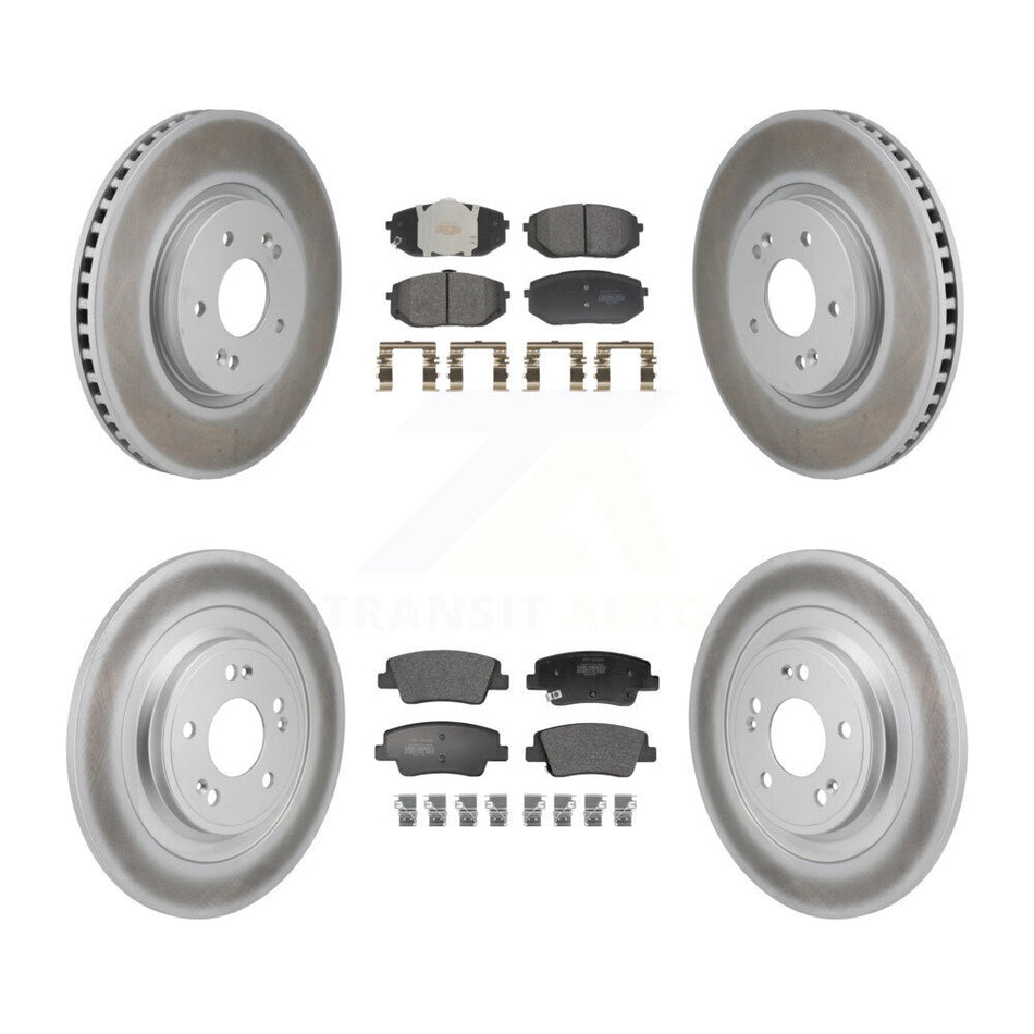 Front Rear Coated Disc Brake Rotors & Semi-Metallic Pad Kit For Hyundai Ioniq 5 Kia EV6 6 KGF-103196