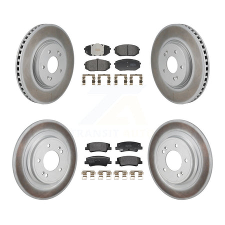 Front Rear Coated Disc Brake Rotors Semi-Metallic Pad Kit For Hyundai Tucson Kia Sportage KGF-103197