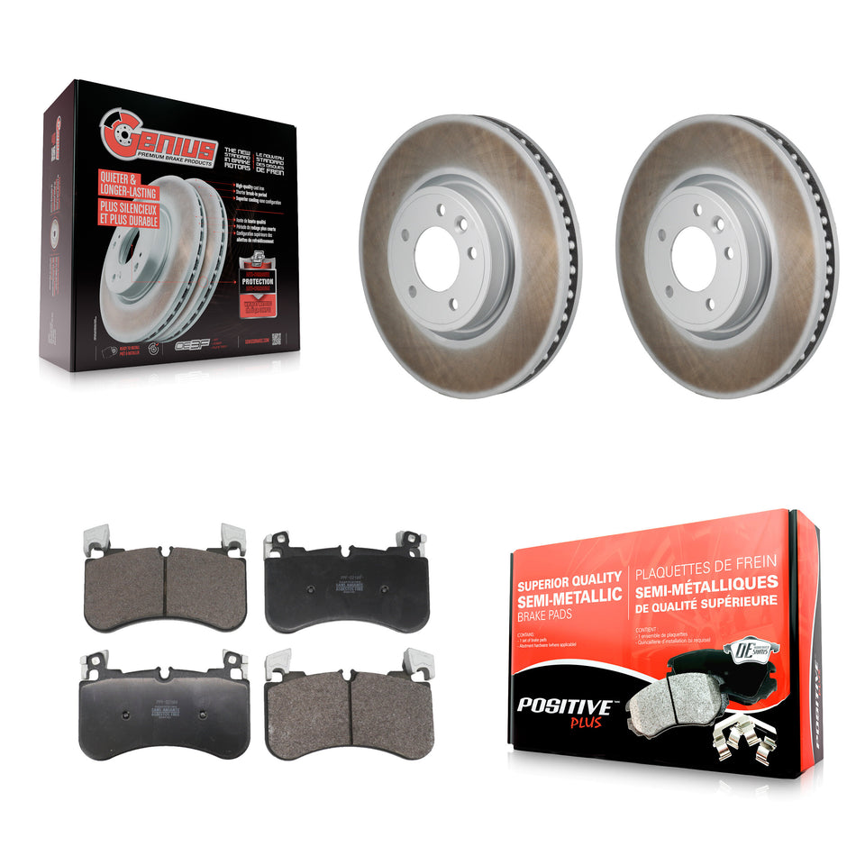 Front Coated Disc Brake Rotors And Semi-Metallic Pads Kit For Land Rover Range Sport KGF-103204