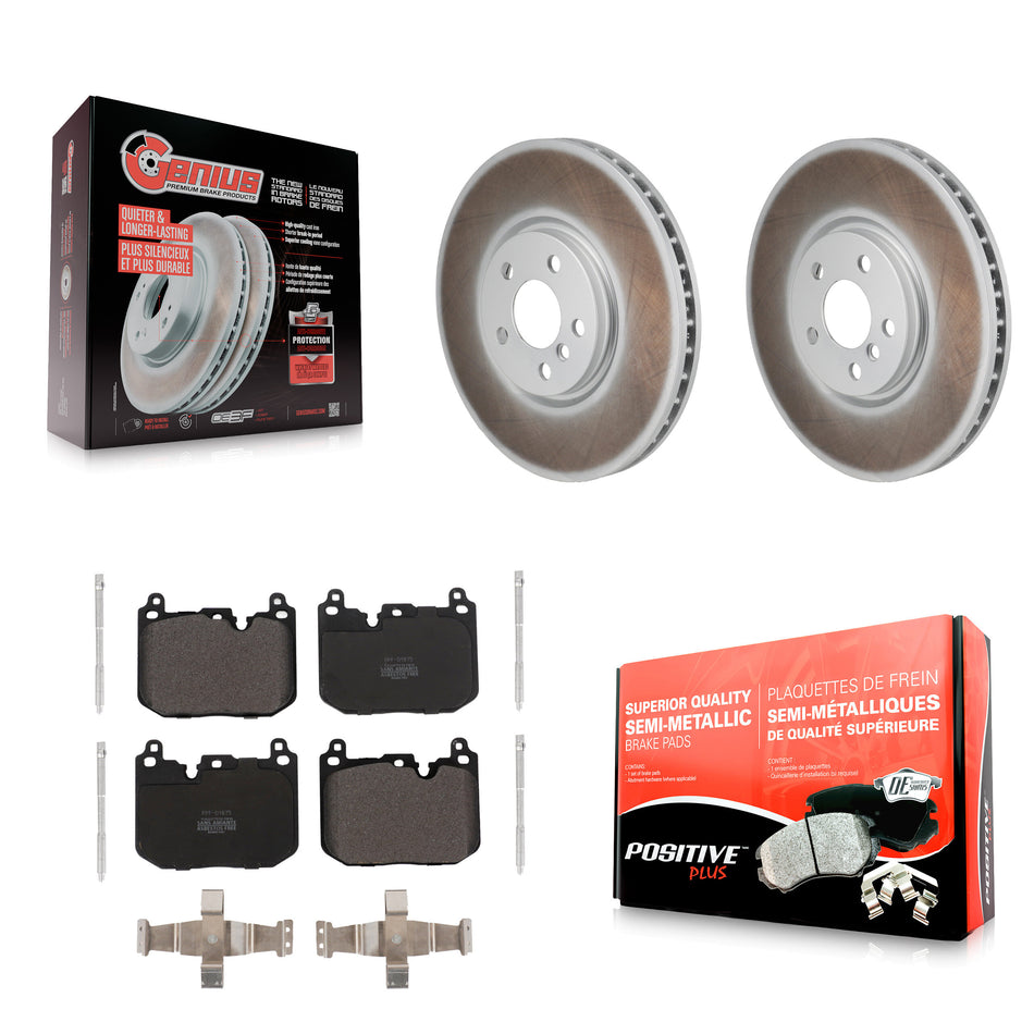 Front Coated Disc Brake Rotors & Semi-Metallic Pad Kit For Mini Cooper Countryman Clubman KGF-103216