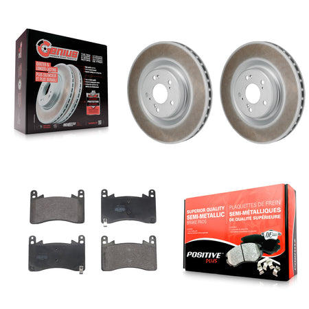Front Coated Disc Brake Rotors And Semi-Metallic Pads Kit For Acura MDX TLX 3.0L KGF-103221