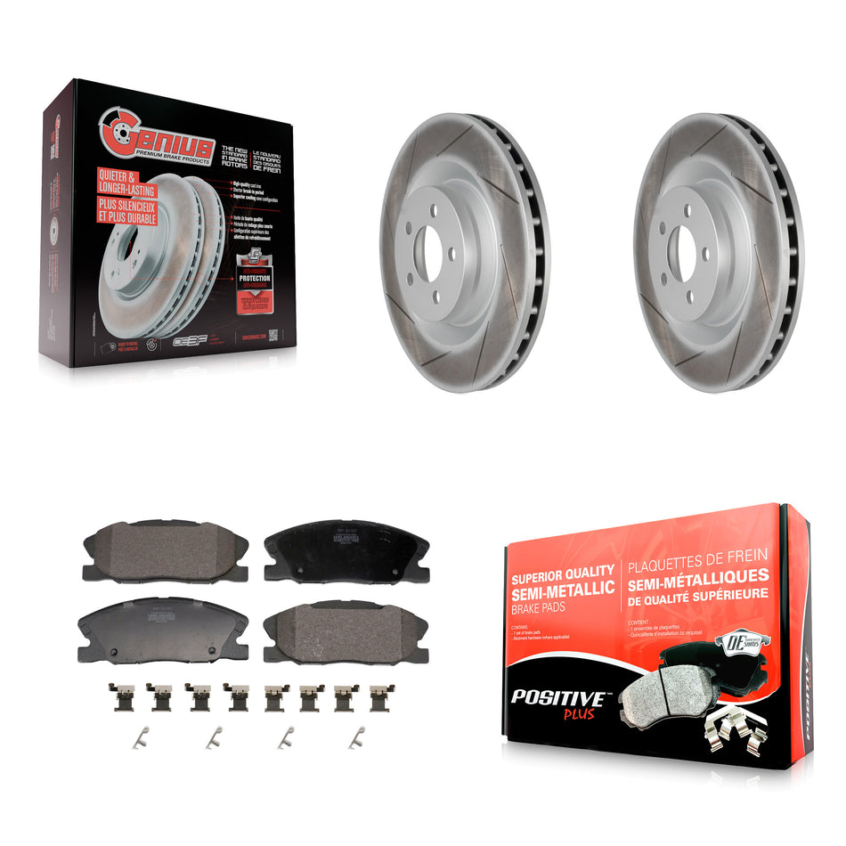 Front Coated Disc Brake Rotors And Semi-Metallic Pads Kit For Dodge Charger KGF-103222