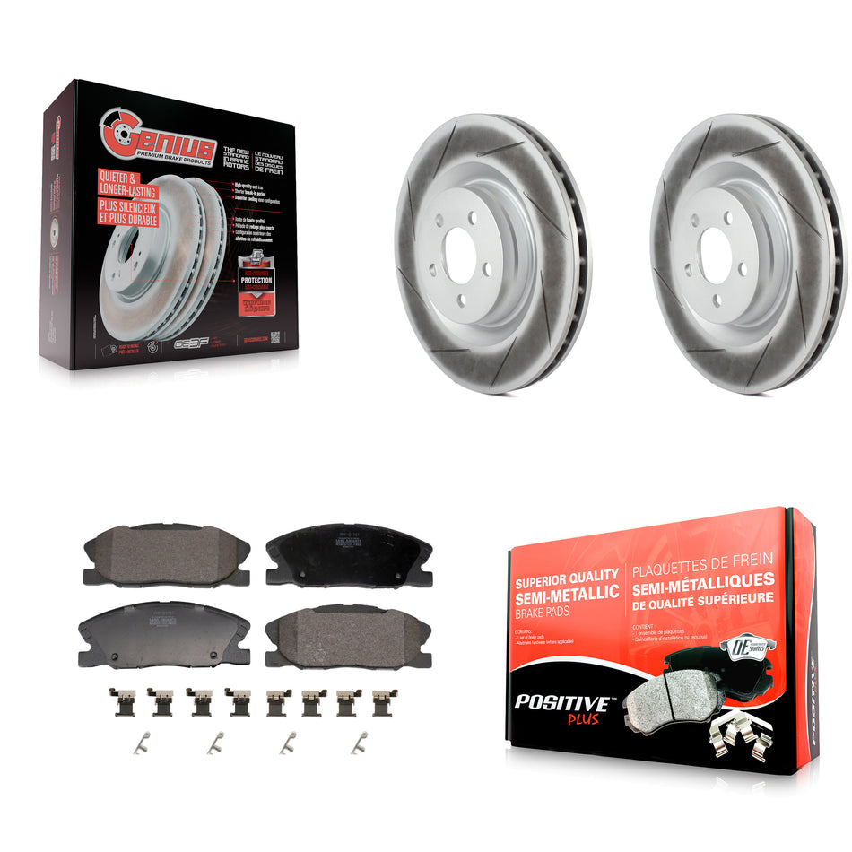 Front Coated Disc Brake Rotors And Semi-Metallic Pads Kit For Dodge Charger KGF-103223